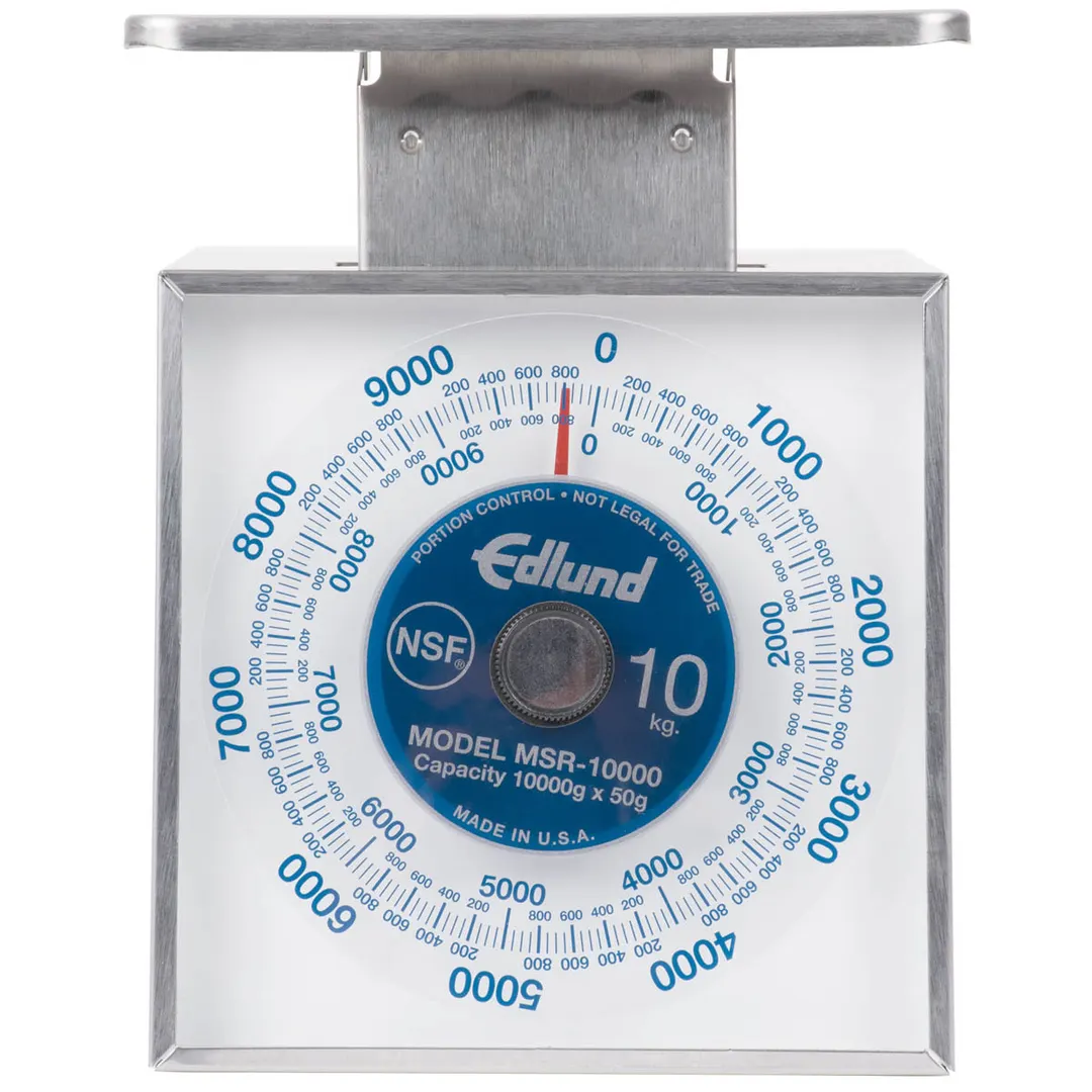 Edlund MSR-10000 - 10-29 lb Portion Scale, Stainless Steel, Rotating Dial, 6-7" Platform, Dishwasher‑Safe