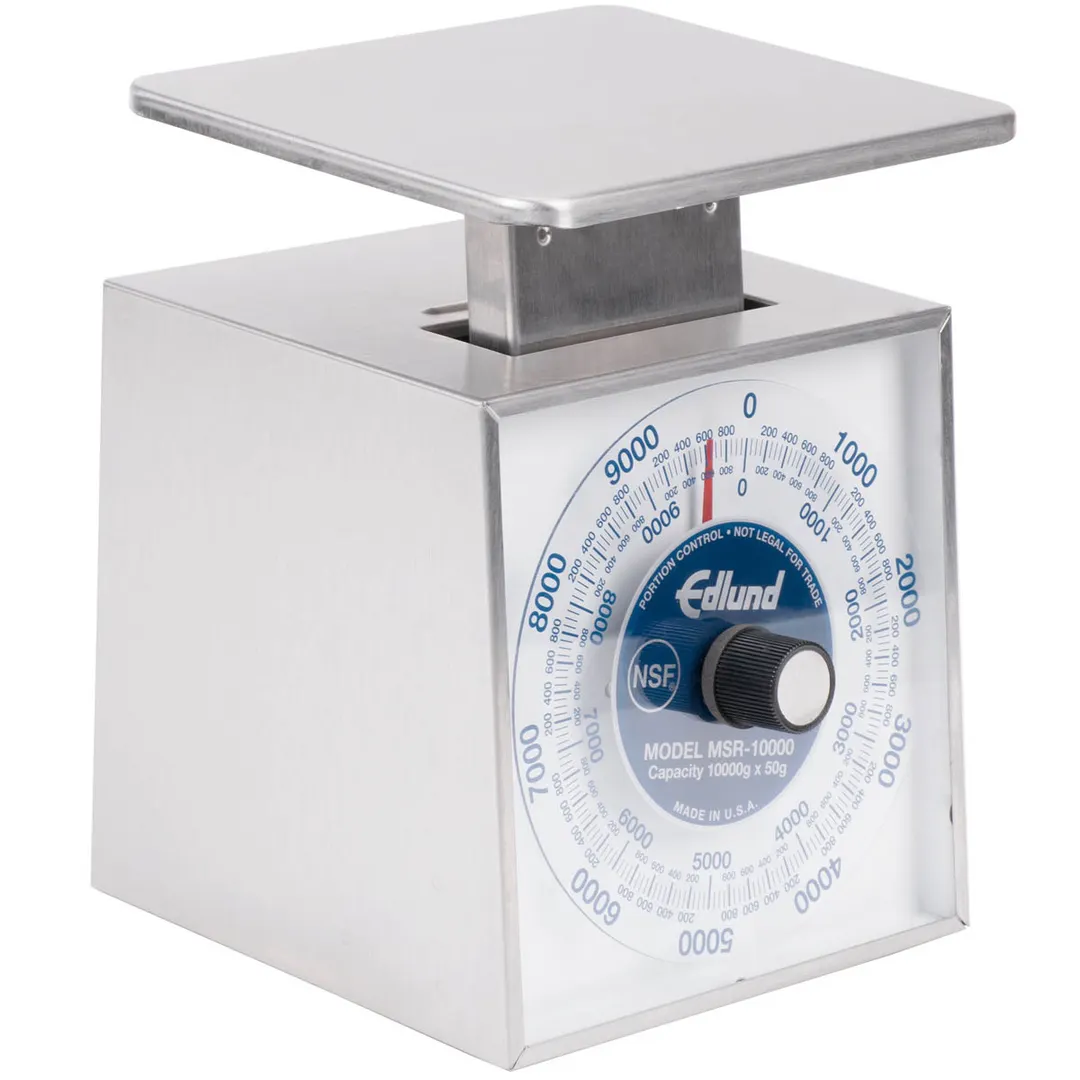 Edlund MSR-10000 - 10-29 lb Portion Scale, Stainless Steel, Rotating Dial, 6-7" Platform, Dishwasher‑Safe