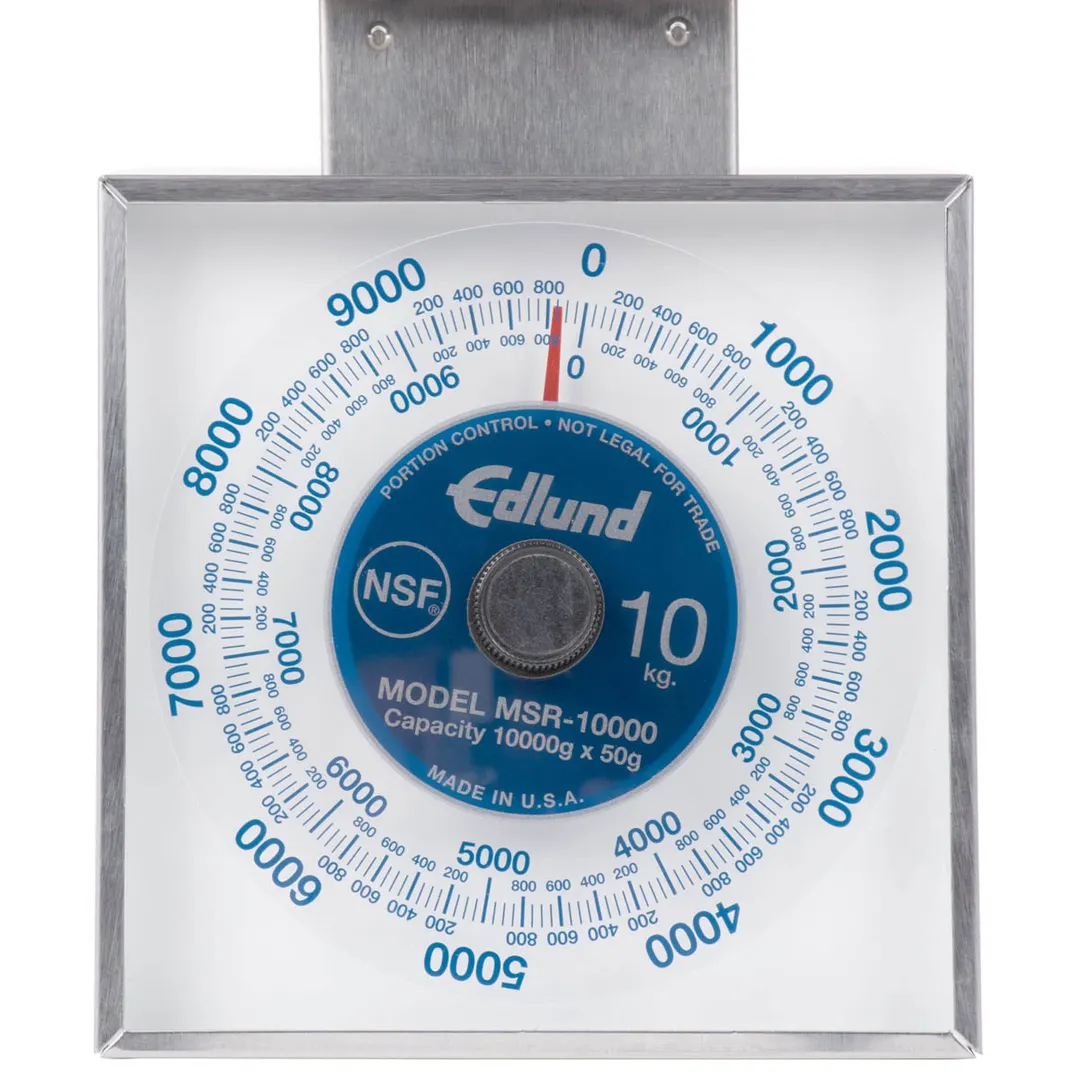 Edlund MSR-10000 - 10-29 lb Portion Scale, Stainless Steel, Rotating Dial, 6-7" Platform, Dishwasher‑Safe