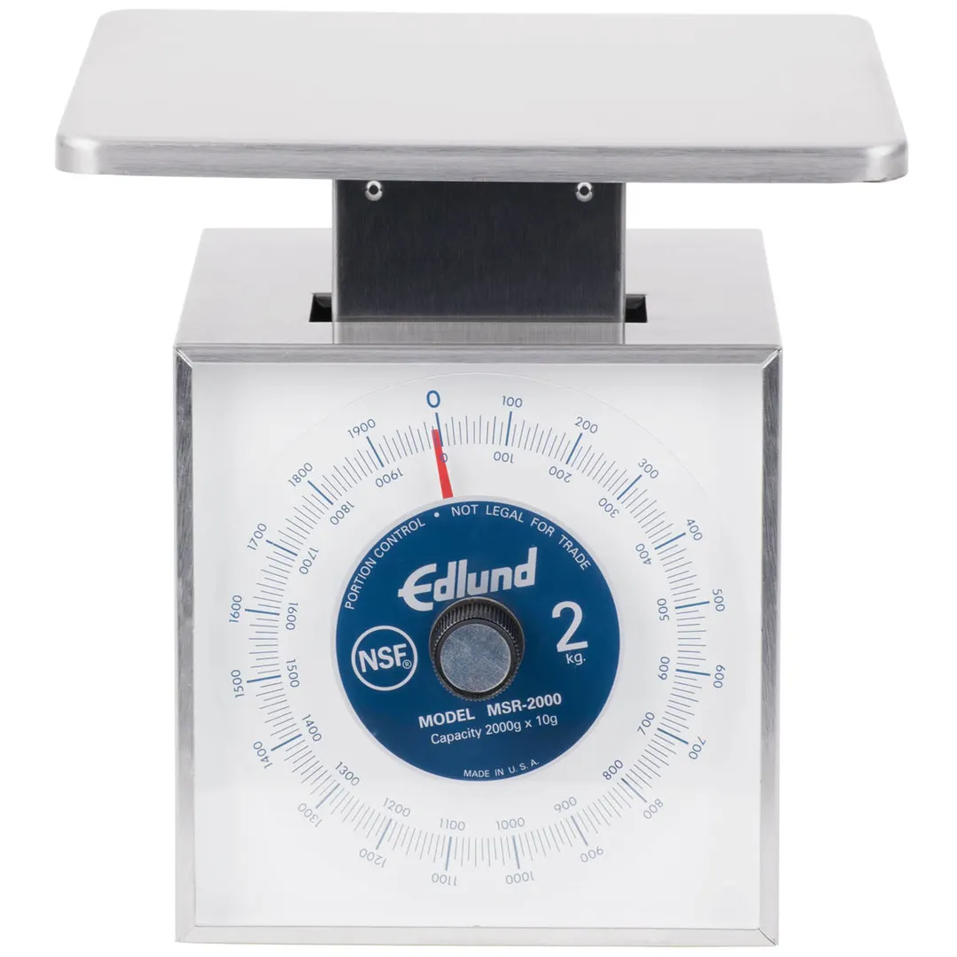 Edlund MSR-2000 - 1-9 lb Metric Portion Scale, 2000 gm × 10 gm Graduation, 6-7" Platform, Dishwasher Safe