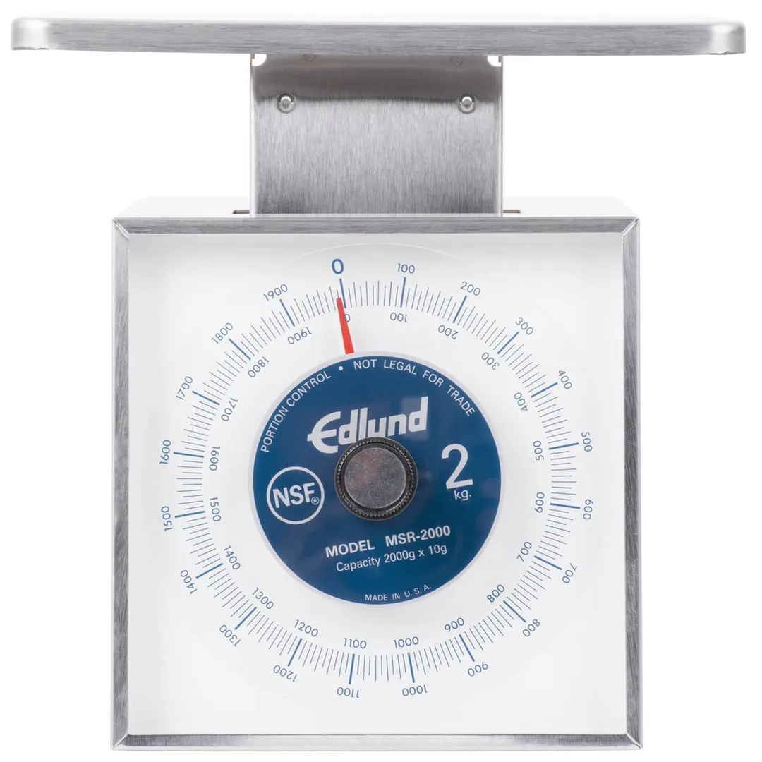 Edlund MSR-2000 - 1-9 lb Metric Portion Scale, 2000 gm × 10 gm Graduation, 6-7" Platform, Dishwasher Safe