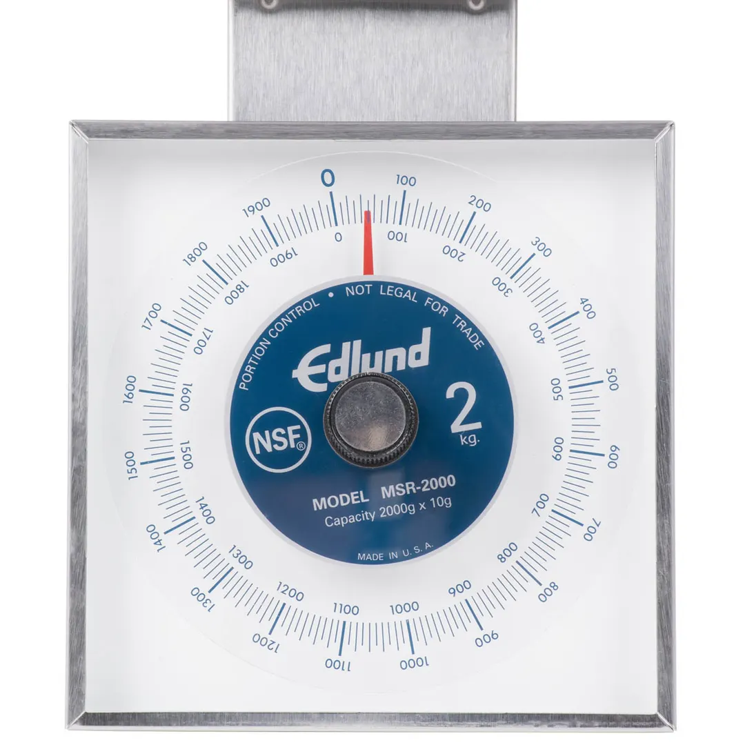 Edlund MSR-2000 - 1-9 lb Metric Portion Scale, 2000 gm × 10 gm Graduation, 6-7" Platform, Dishwasher Safe