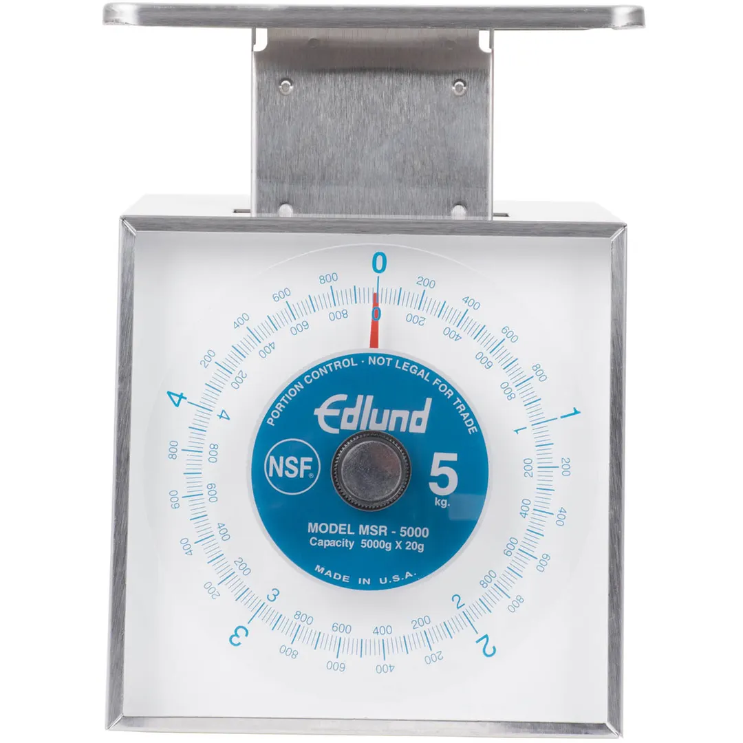 Edlund MSR-5000 10-29 lb Metric Portion Scale 5000g/20g Graduation Stainless Steel Rotating Dial 6-7" Platform