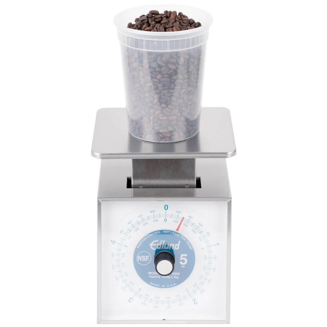 Edlund MSR-5000 10-29 lb Metric Portion Scale 5000g/20g Graduation Stainless Steel Rotating Dial 6-7" Platform