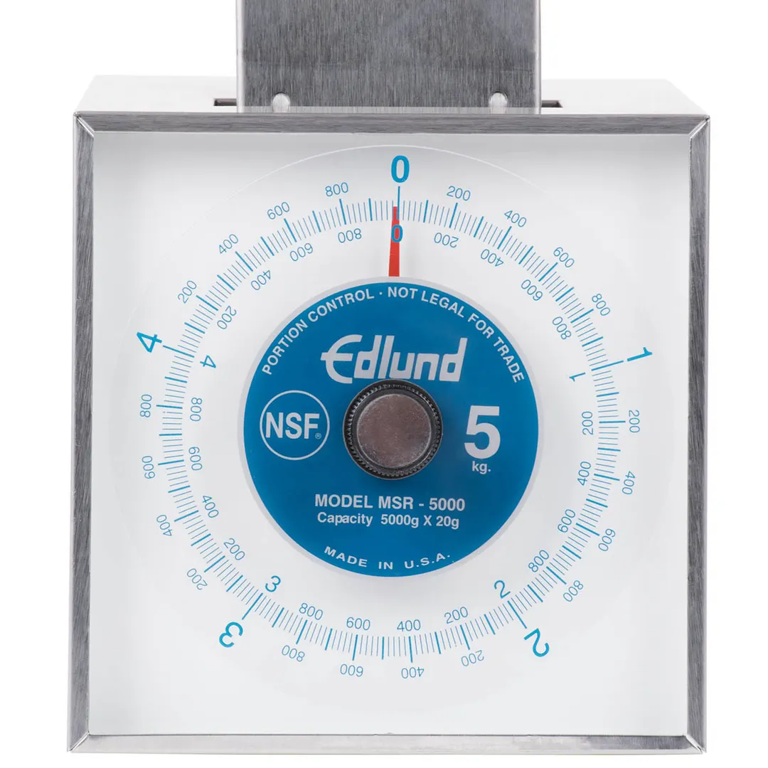 Edlund MSR-5000 10-29 lb Metric Portion Scale 5000g/20g Graduation Stainless Steel Rotating Dial 6-7" Platform