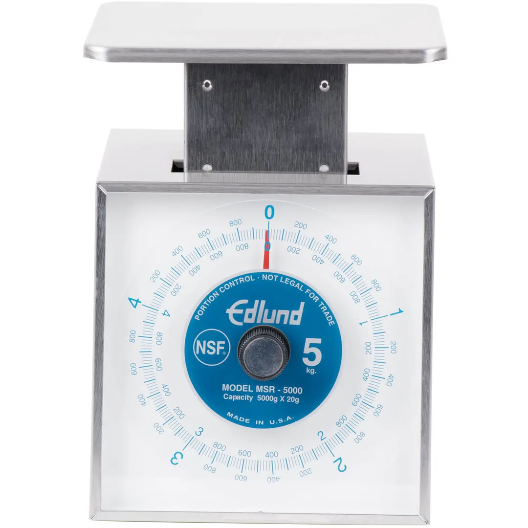 Edlund MSR-5000 OP - 10-29 lb Metric Portion Scale, Stainless, Rotating Dial, 8-9" Platform, Dishwasher-Safe