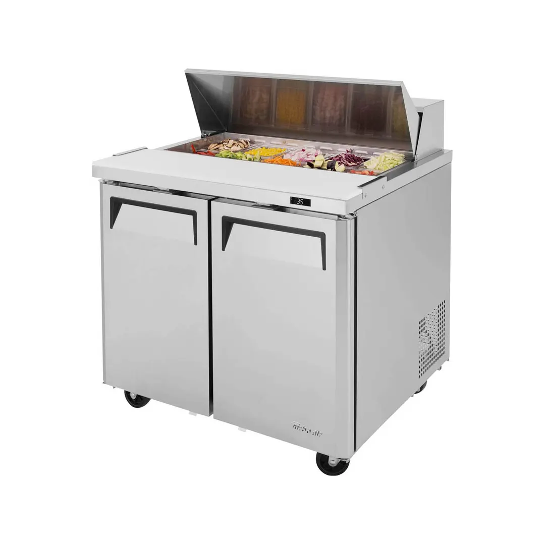 Turbo Air MST-36-N6 36" Two Section Sandwich / Salad Prep Table w/ 2 Doors, 10 Pans