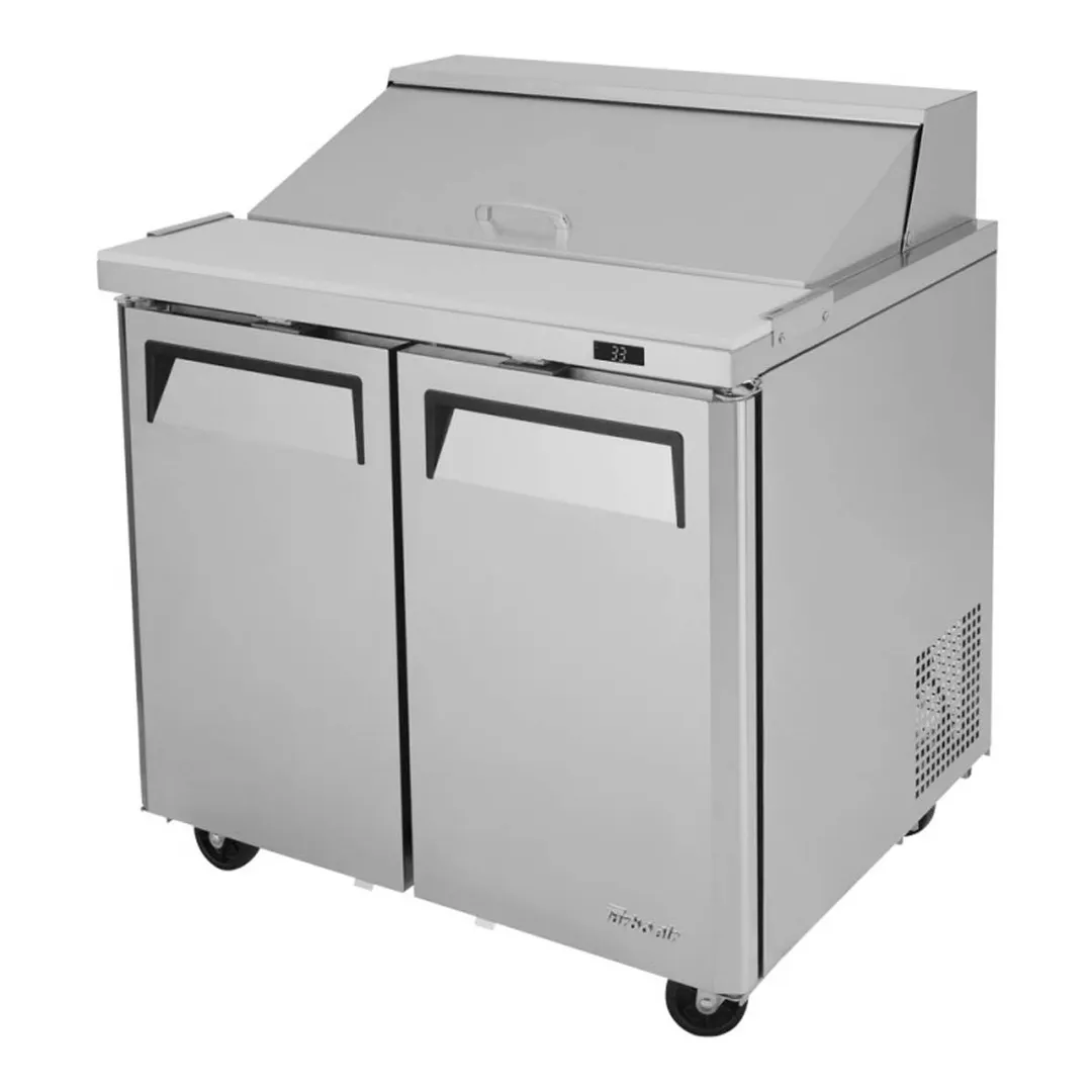 Turbo Air MST-36-N6 36" Two Section Sandwich / Salad Prep Table w/ 2 Doors, 10 Pans
