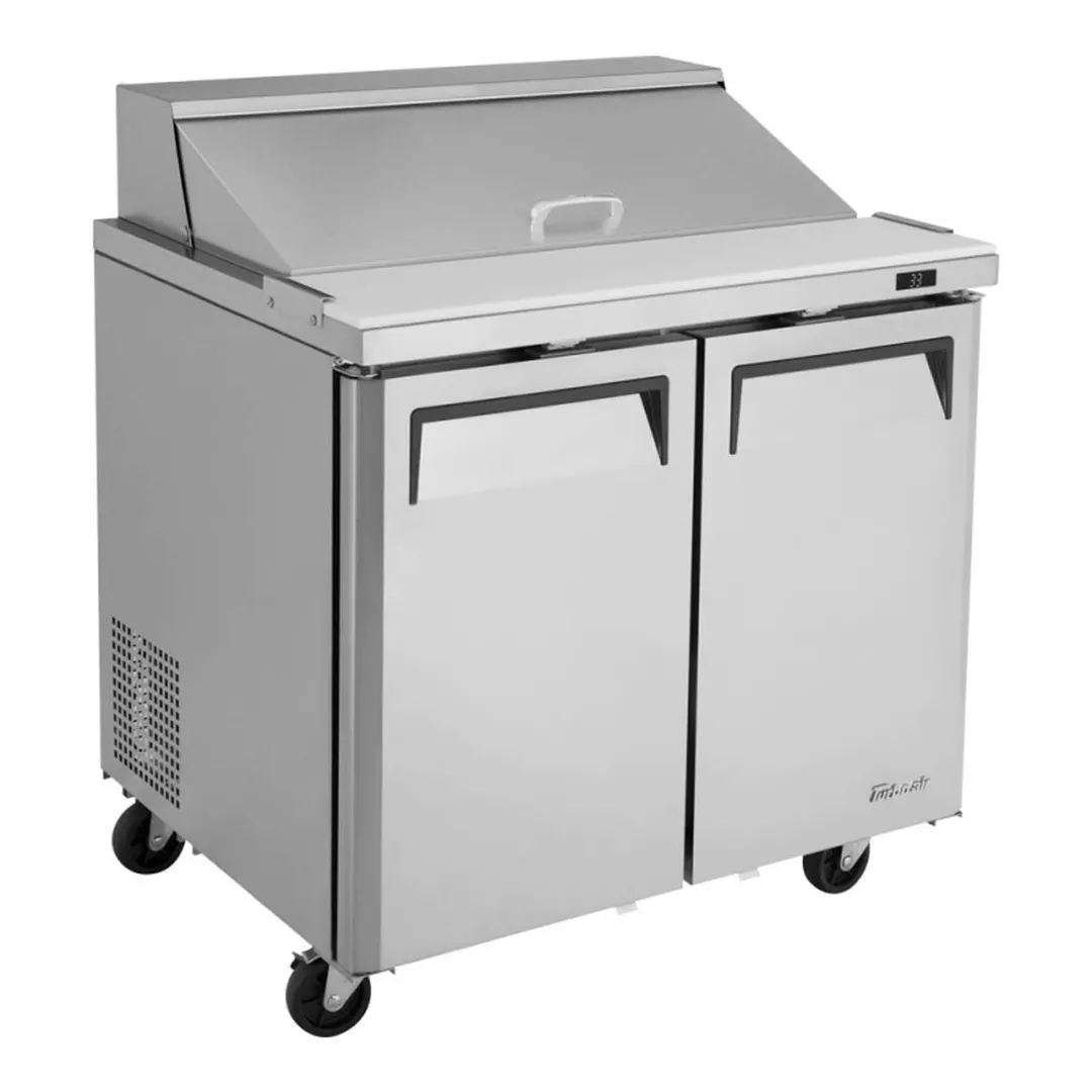 Turbo Air MST-36-N6 36" Two Section Sandwich / Salad Prep Table w/ 2 Doors, 10 Pans