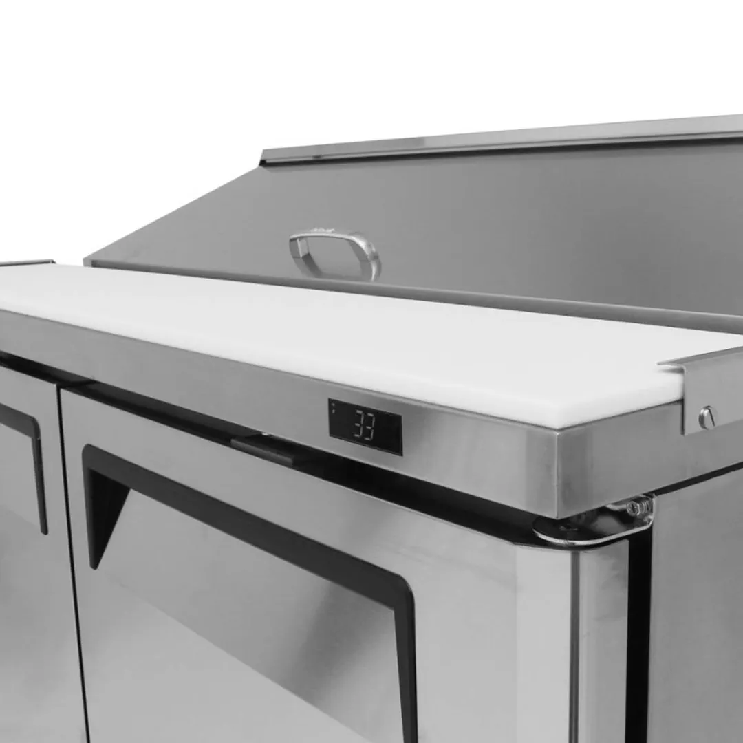 Turbo Air MST-48-N 48" Two Section Sandwich / Salad Prep Table w/ 2 Doors, 12 Pans