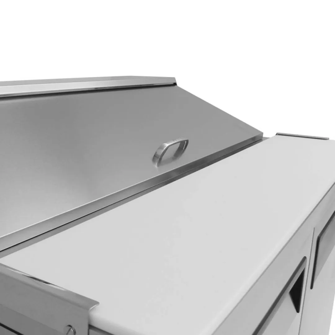 Turbo Air MST-48-N 48" Two Section Sandwich / Salad Prep Table w/ 2 Doors, 12 Pans