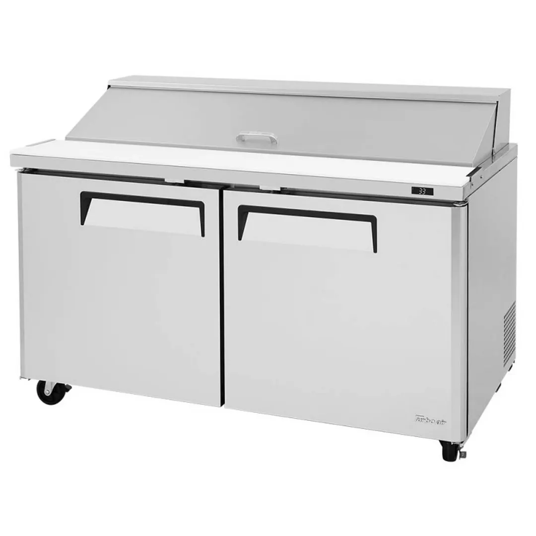 Turbo Air MST-60-N 60" Two Section Sandwich / Salad Prep Table w/ 2 Doors, 16 Pans