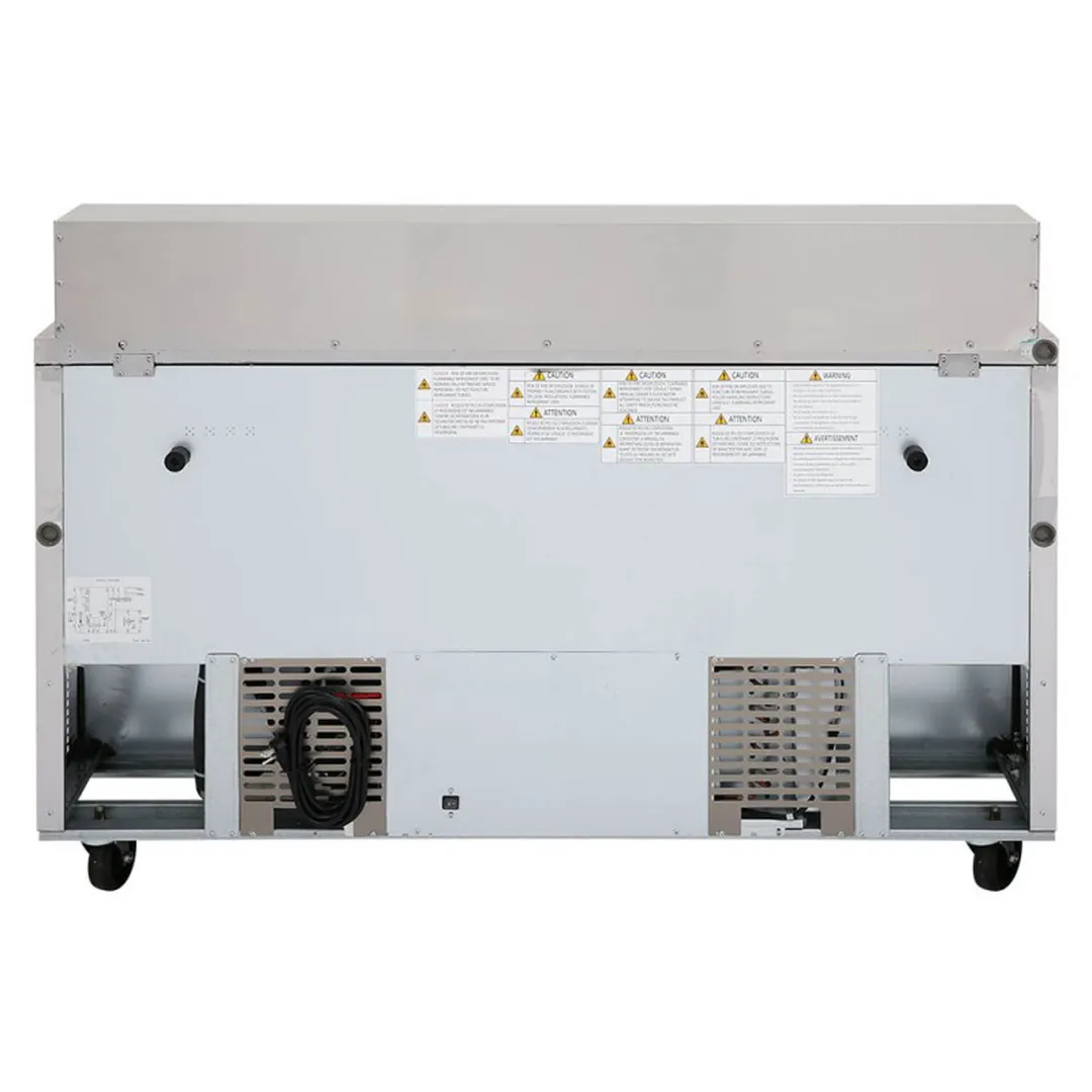 Turbo Air MST-60-N 60" Two Section Sandwich / Salad Prep Table w/ 2 Doors, 16 Pans
