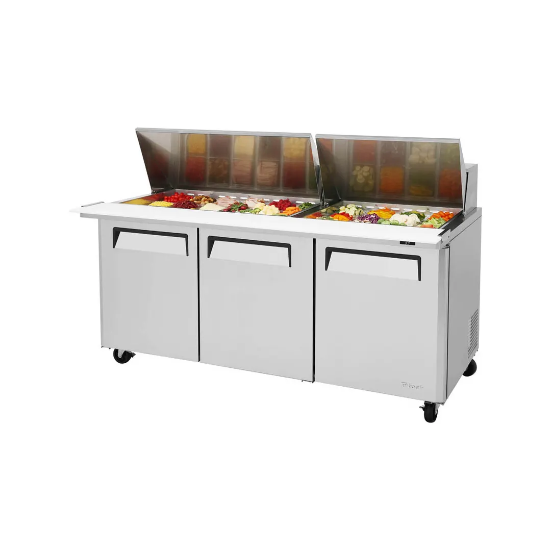 Turbo Air MST-72-30-N 72" Mega Top Sandwich/Salad Prep Table w/ 3 Doors, 30 Pans