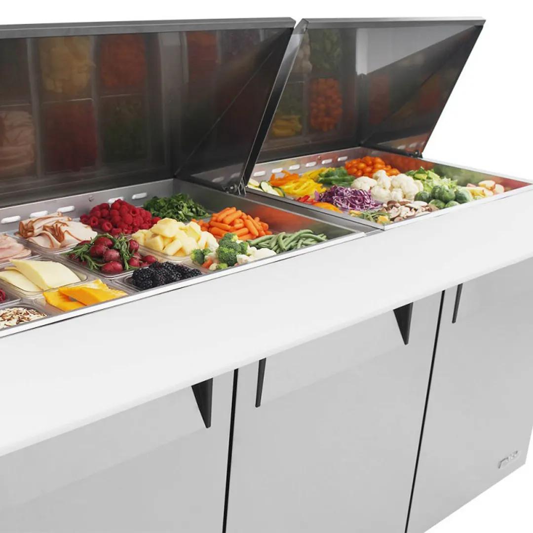 Turbo Air MST-72-30-N 72" Mega Top Sandwich/Salad Prep Table w/ 3 Doors, 30 Pans