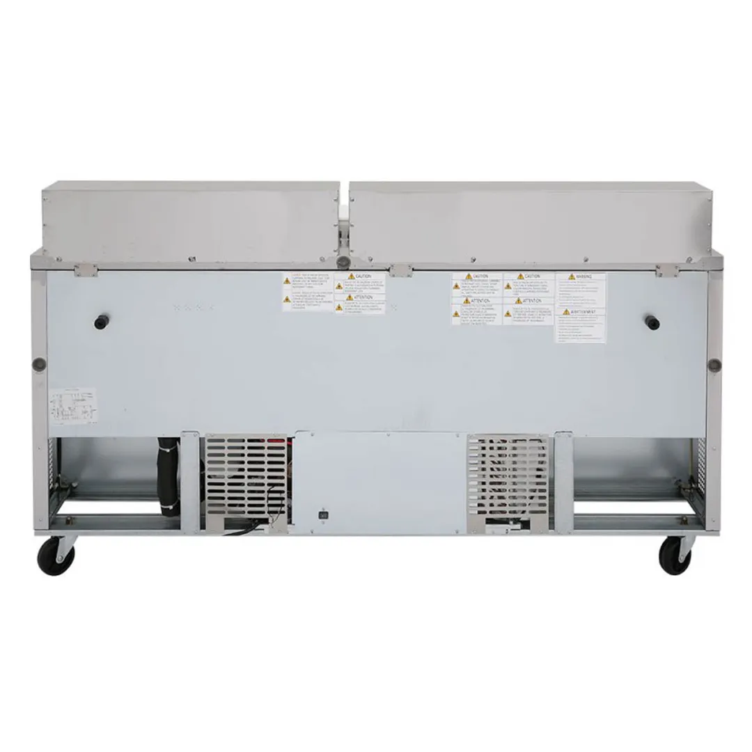 Turbo Air MST-72-N 72" Three Section Sandwich / Salad Prep Table w/ 3 Doors, 18 Pans