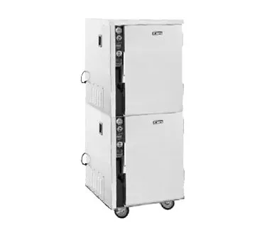 FWE MT-1220-6-6 Heated Holding Cabinet, 2-Comp, 6-Pan, Stainless Steel, Solid Door, Mobile, 61"-66"H