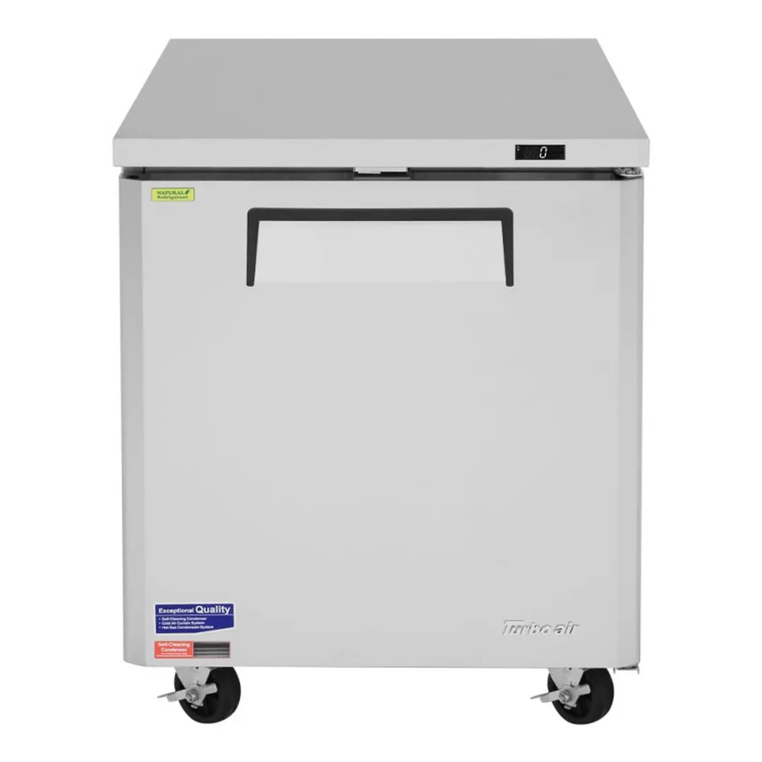 Turbo Air MUF-28-N 28" 1-Door Undercounter Freezer, Stainless Steel Exterior, 6.8 cu. ft., Rear-Mount, R290