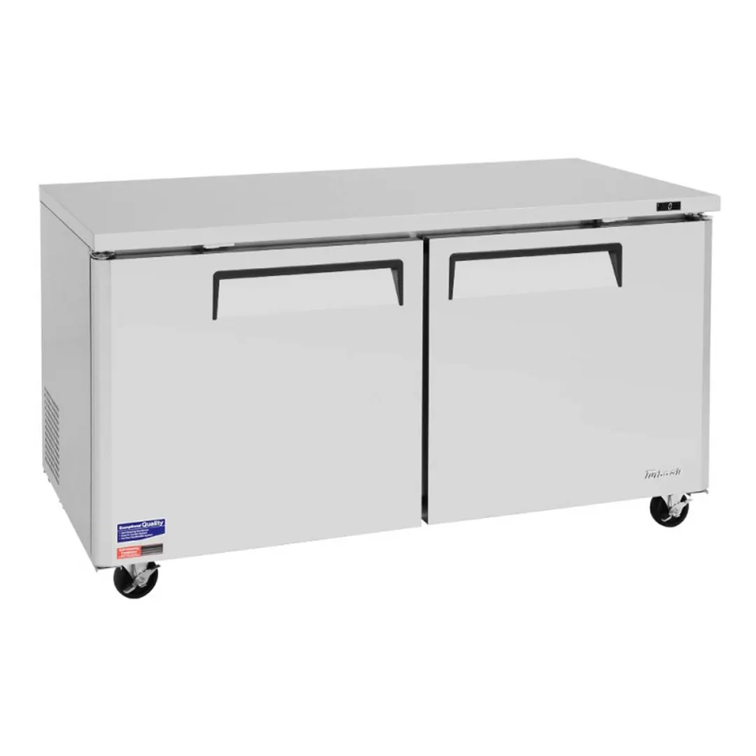 Turbo Air MUF-60-N 60" 2-Section Undercounter Freezer w/ 2 Doors, 17 cu. ft.