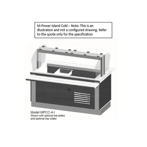 Multiteria MPCC-3-I 54" M-Power™ Cold Food Serving­ Counter/Island,  (3) Pan 