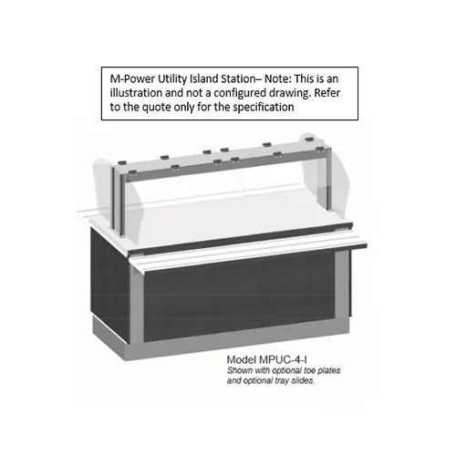 Multiteria MPUC-5-I  80" M-Power™ Island Utility Serving­ Counter, (5) Pan