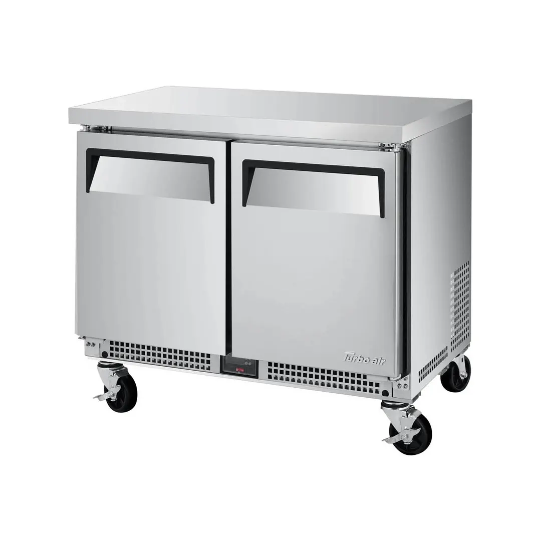 Turbo Air MUR-34S-N6 34" 1-Section Undercounter Fridge, 2 Solid Doors, Stainless Steel, 4.27 cu. ft.