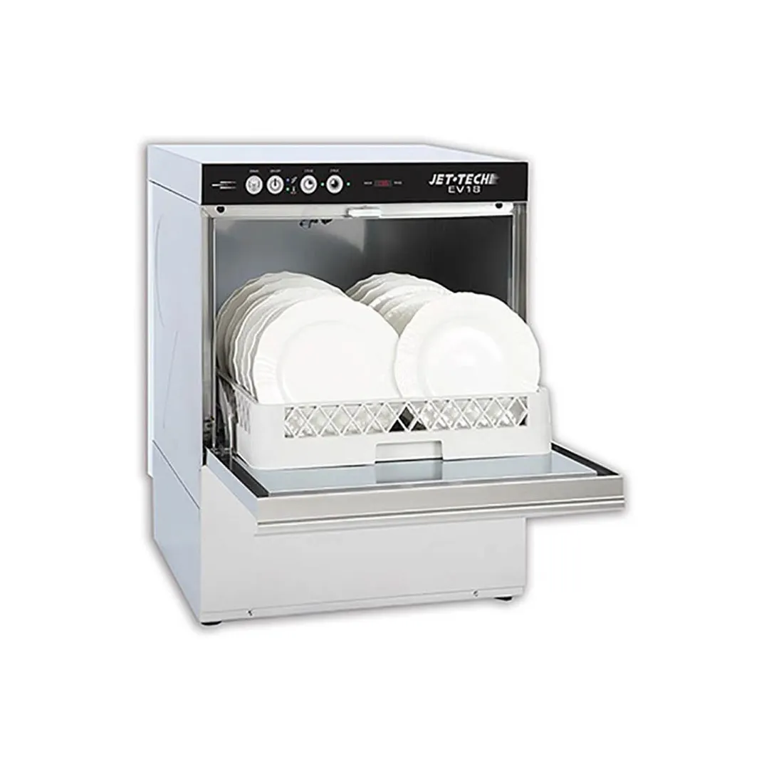 Jet-Tech EV18 22" Undercounter Door Type Dishwasher,55 Racks/Hour-26 Gal/Hour-High Temp w/Booster