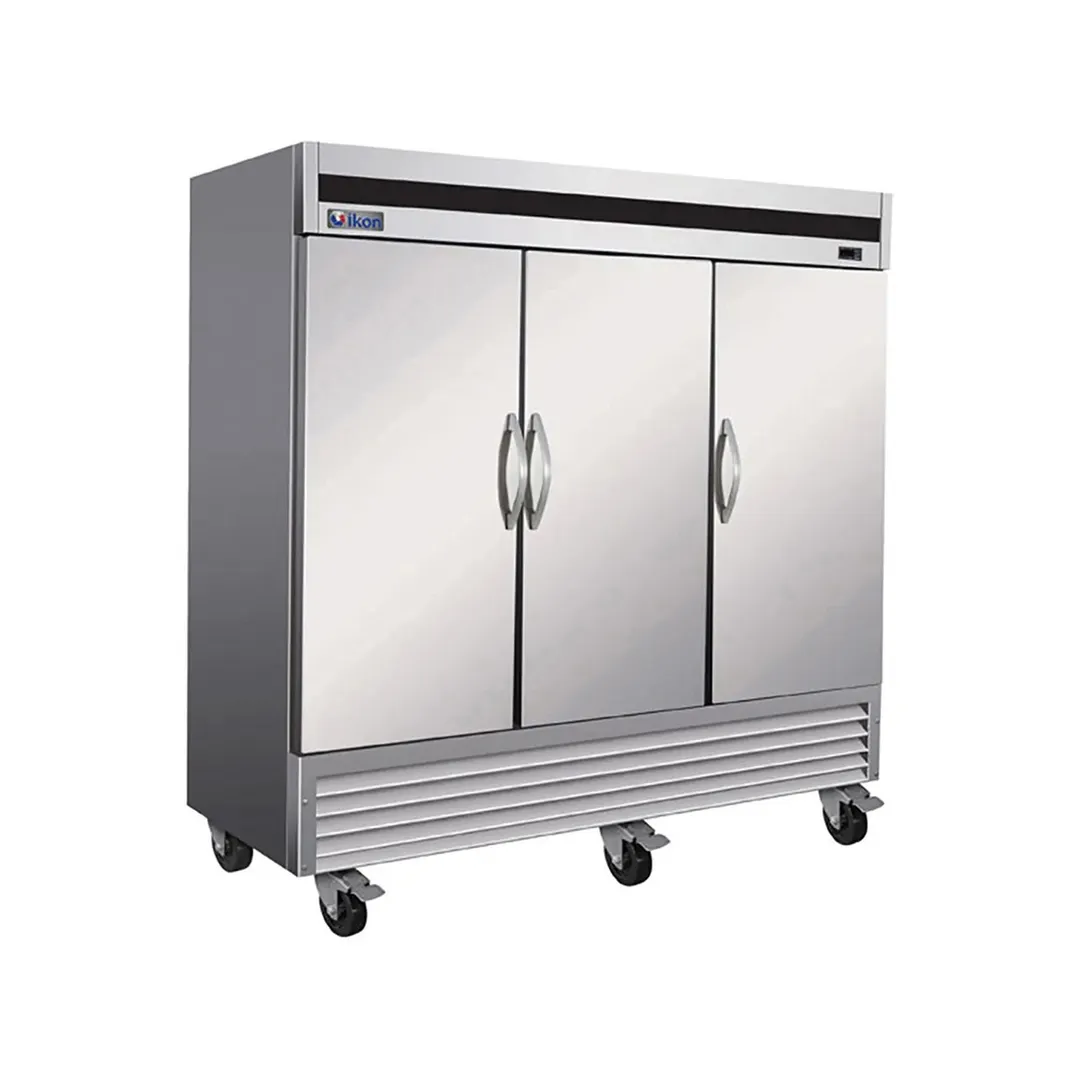 IKON IB81F-DV 81" 3-Solid Door Reach-In Freezer, Bottom Mounted, 66 cu. ft., Stainless Steel