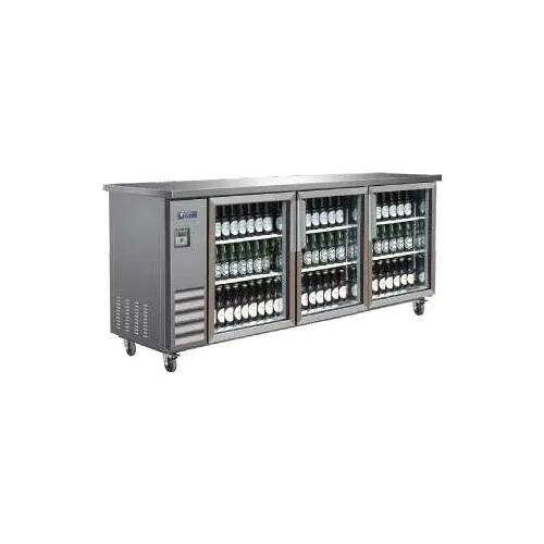 MVP Group IBB73-3G-24SS 3-Section Back Bar Cooler, 17.26 cu ft, 73" W x 24" D, 3 Doors R290, Display