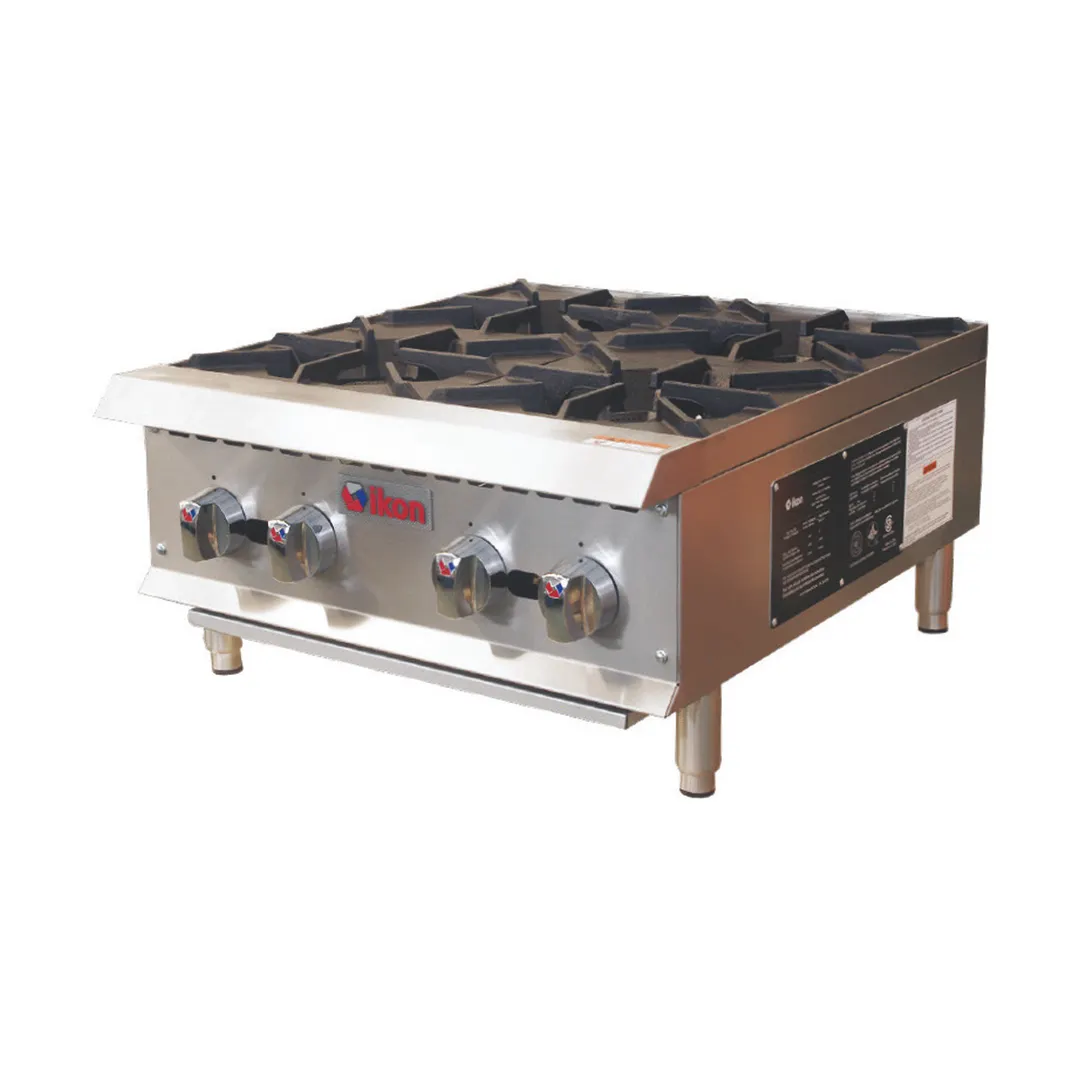 IKON IHP-4-24 24" Countertop Gas Hotplate with (4) Burners, Manual Controls, 100.000 BTU