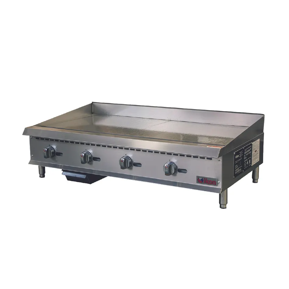 IKON IMG-48 48" Countertop Gas Griddle, Manual Controls, 3/4" Seel Plate, 120.000 BTU