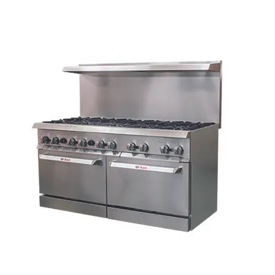 IKON IR-10-60 60" Gas Restaurant Range w/ (10) Open Burners, (2) Static Ovens, 366.000 BTU