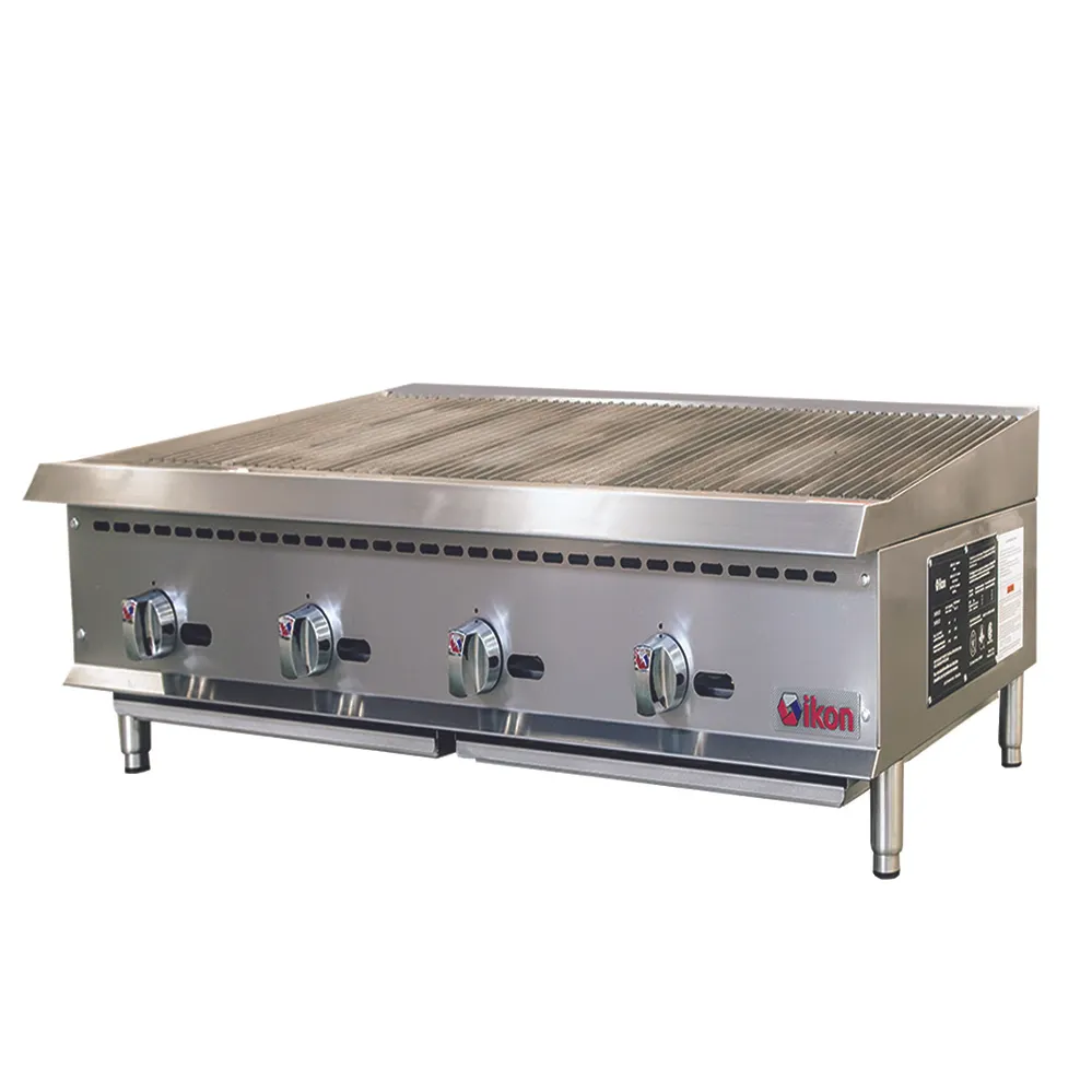 IKON IRB-48 48" Countertop Gas Radiant Charbroiler w/ (4) Burners, 140.000 BTU