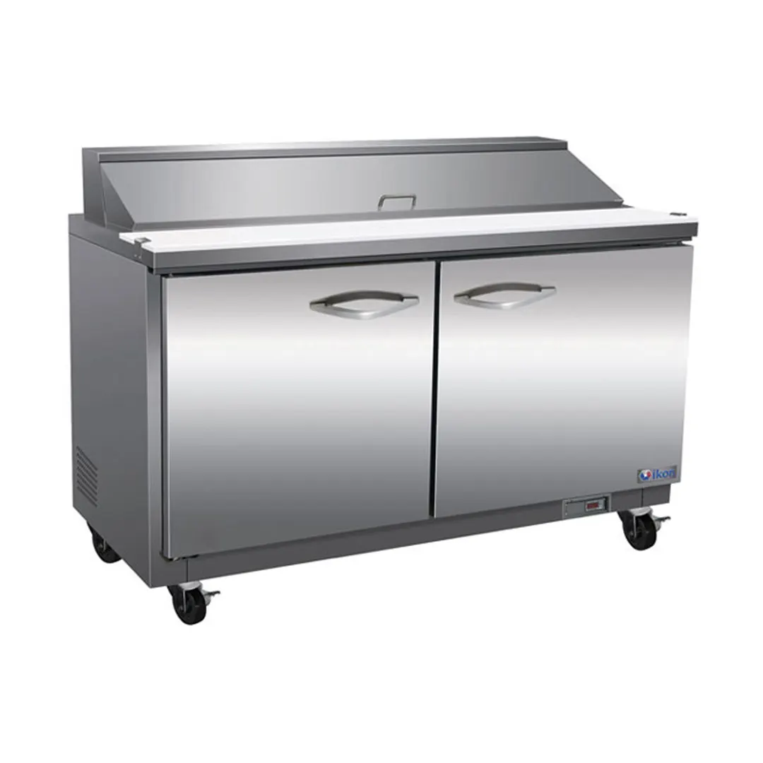 IKON ISP48M-4D 48" Two Section Mega Top Sandwich / Salad Prep Table w/ 4 Drawers, 15 Pans