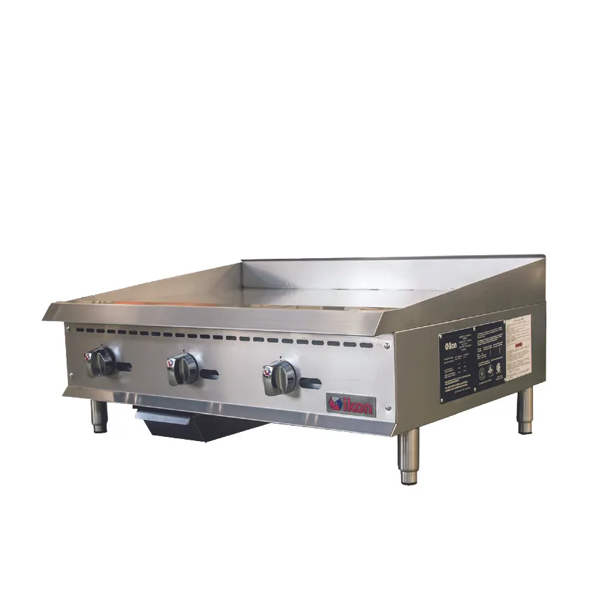 IKON ITG-36 36" Countertop Gas Griddle, Thermostatic Controls, 1" Steel Plate, 90.000 BTU