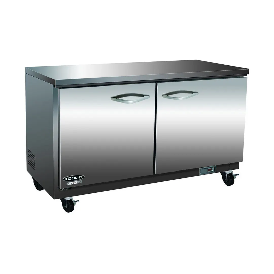 IKON IUC36R 36" Two Section Undercounter Refrigerator, Stainless Steel, 2 Solid Doors, 7.7 cu. ft.