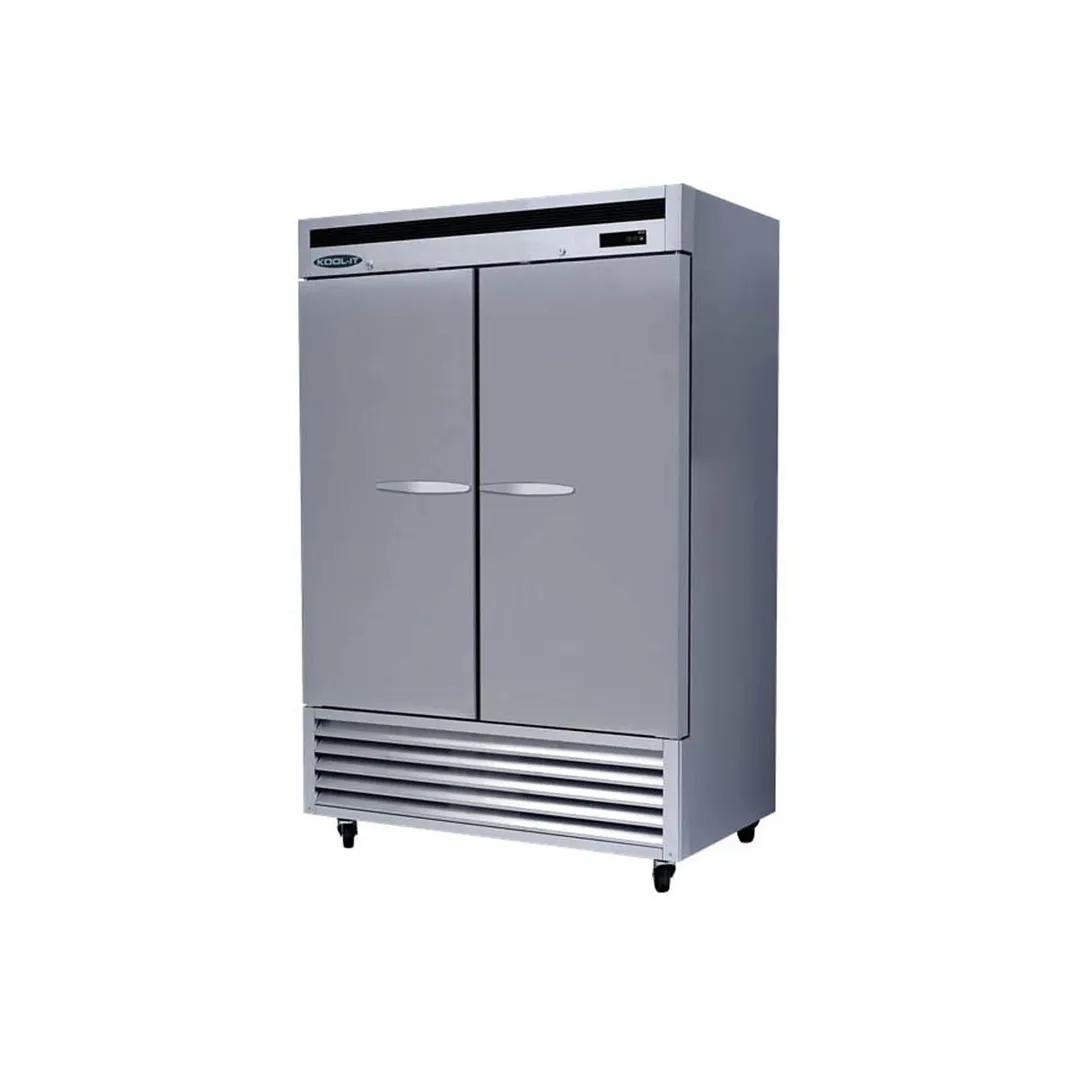Kool-It KBSR-2 53" 2-Section Reach-In Refrigerator w/ 2 Solid Doors, Bottom Mounted, Stainless Steel, 43 cu. ft.