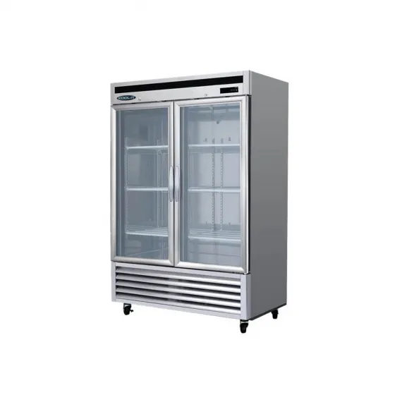 Kool-It KBSR-2G 53" 2-Section Reach-In Refrigerator w/ 2 Solid Glass, Bottom Mounted, Stainless Steel, 43 cu. ft.