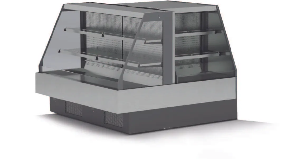 Hydra-Kool KGL-IS-80-S 78" Island Open Air Combination Merchandiser, Self-Contained, 2 Shelves, 39 cu. ft.