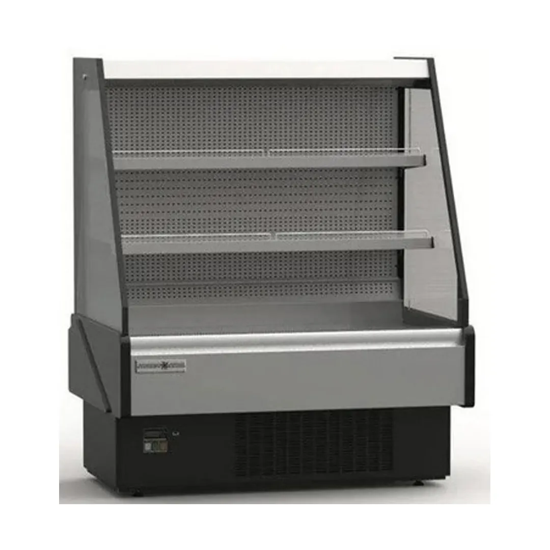 Hydra-Kool KGL-OF-50-S 50" Vertical Open Air Merchandiser in Silver & Black, Self-Contained, 2 Shelves
