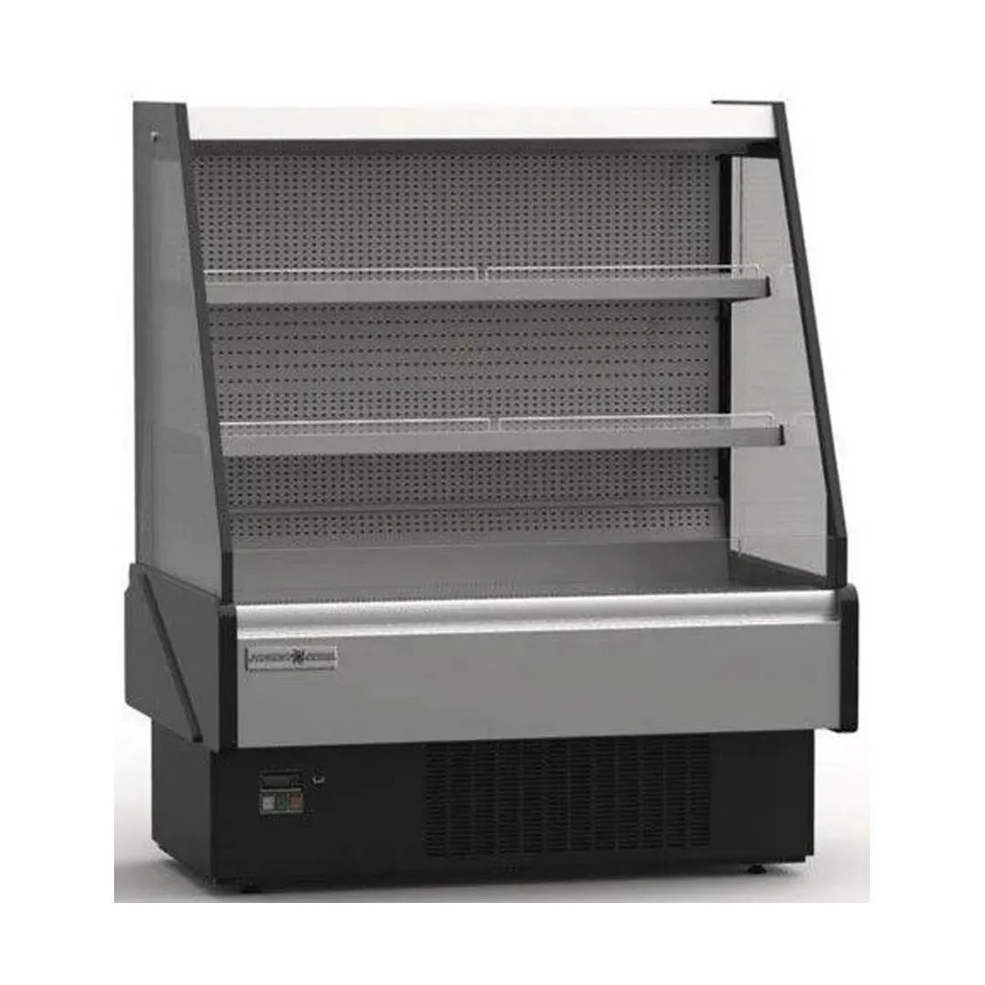 Hydra-Kool KGL-OF-60-S 60" Vertical Open Air Merchandiser in Silver & Black, Self-Contained, 2 Shelves