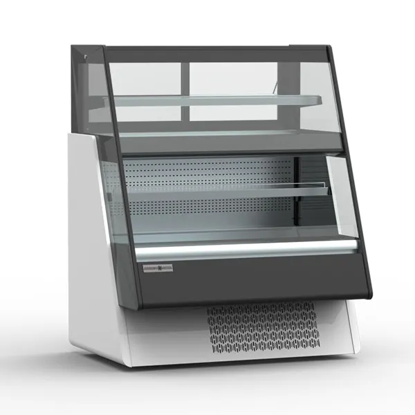 Hydra-Kool KGL-OU-60-S 60" Vertical Open Over-Under Merchandiser in Silver & Black, Self-Contained