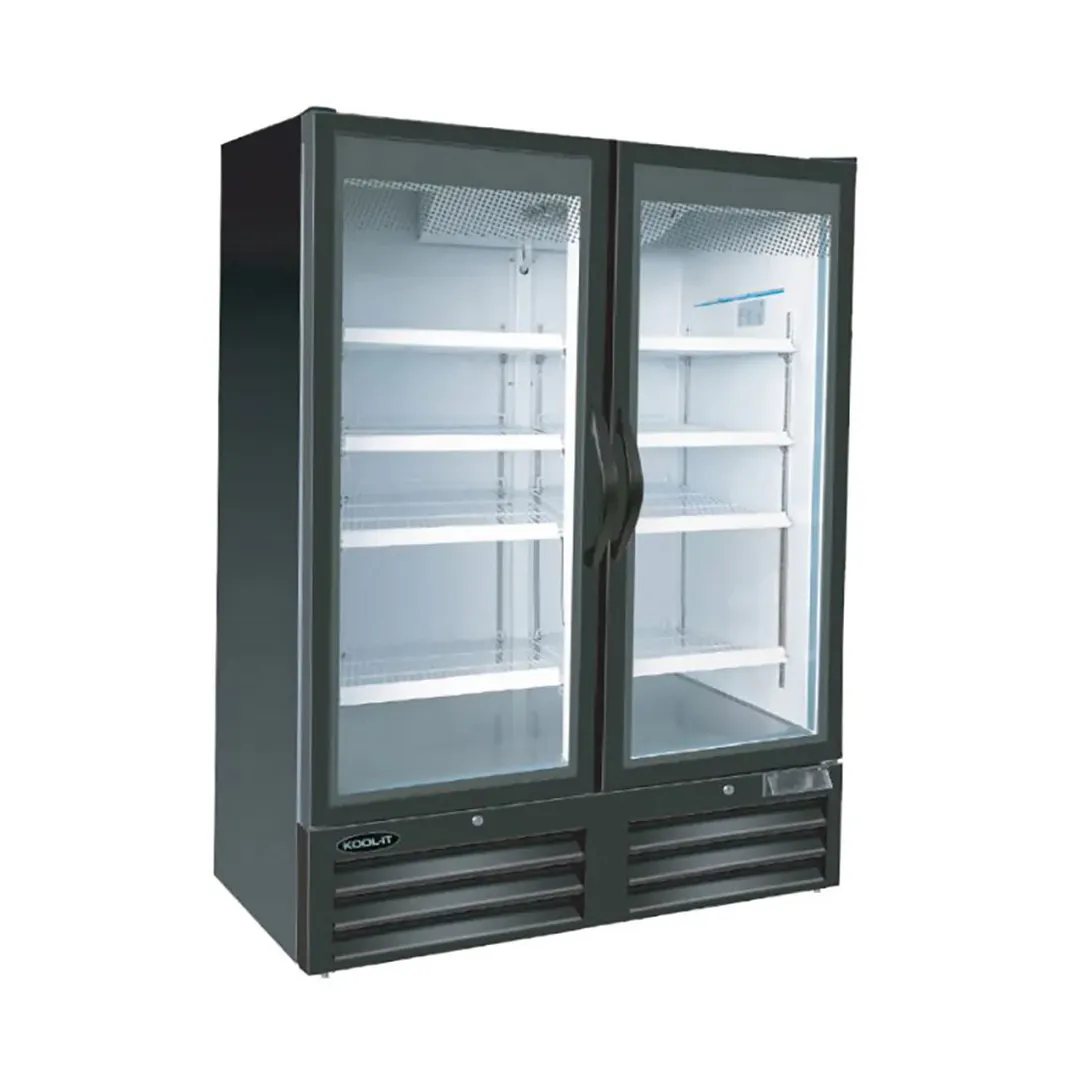 Kool-It KGR-52 53" 2-Section Black Merchandiser Refrigerator with Glass Door