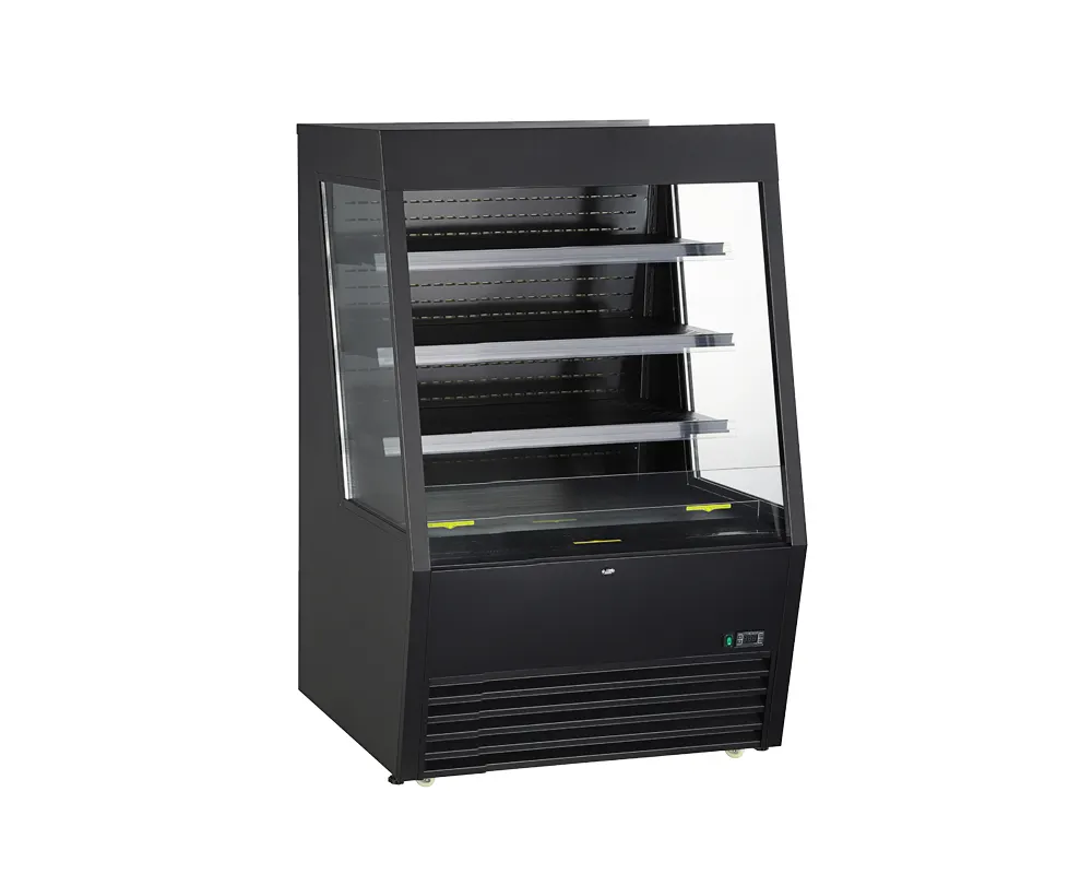 Kool-It KOM-48XBK 50" Self-Serve Vertical Open Air Merchandiser in Black, 3 Shelves, 15 cu. ft.