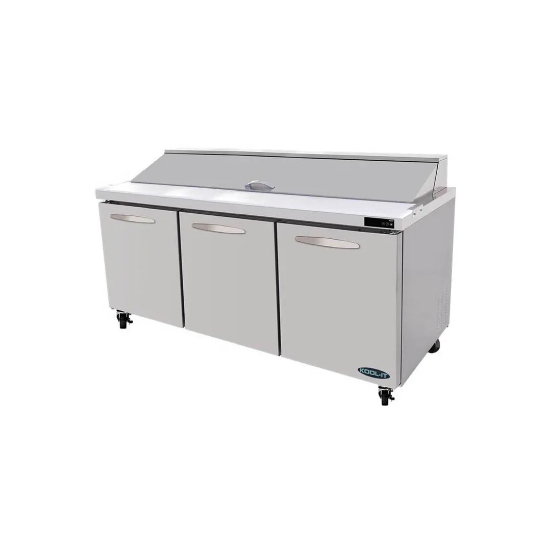 Kool-It KST-72-3 72" Two Section Sandwich / Salad Prep Table w/ 3 Doors, 18 Pans