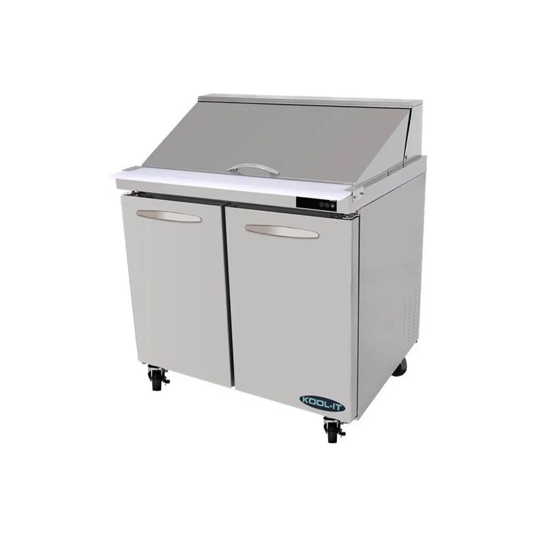 Kool-It KSTM-36-2 36" Mega Top Sandwich / Salad Prep Table w/ 2 Doors, 15 Pans