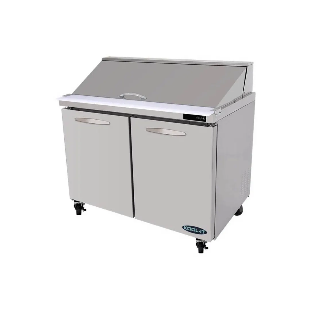 Kool-It KSTM-48-2 48" Mega Top Sandwich / Salad Prep Table w/ 2 Doors, 18 Pans