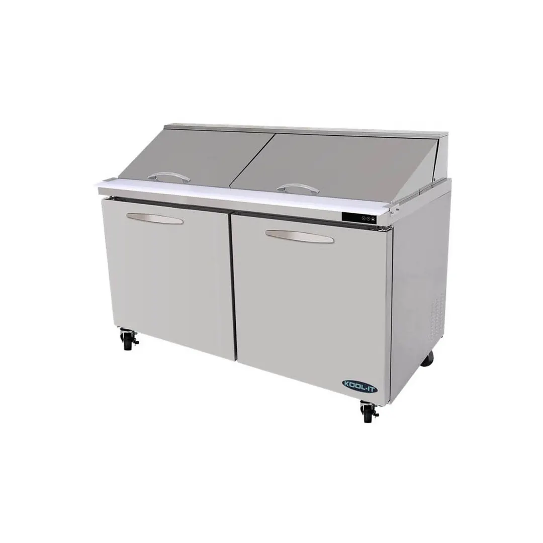 Kool-It KSTM-60-2 60" Mega Top Sandwich / Salad Prep Table w/ 2 Doors, 24 Pans