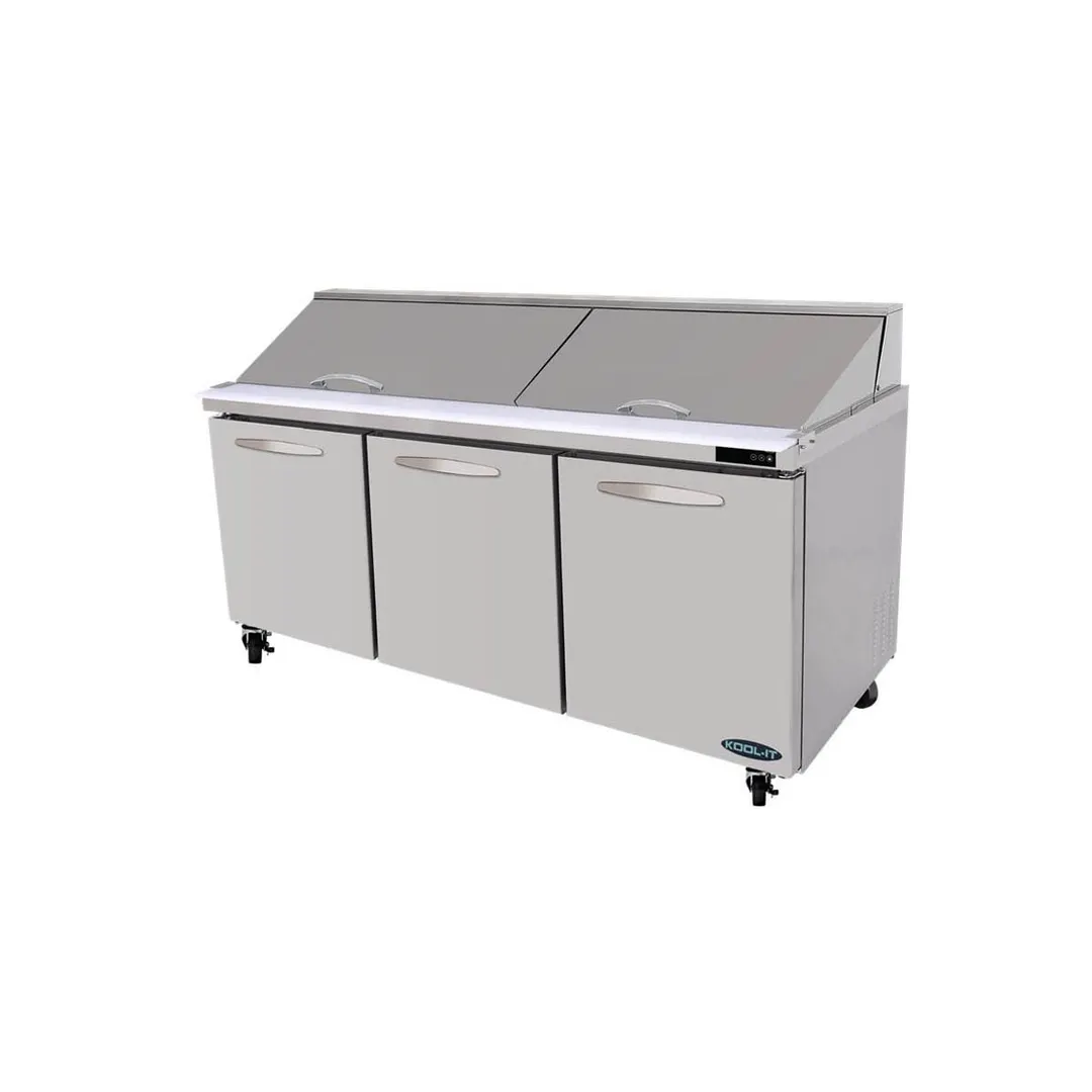 Kool-It KSTM-72-3 72" Mega Top Sandwich / Salad Prep Table w/ 3 Doors, 30 Pans