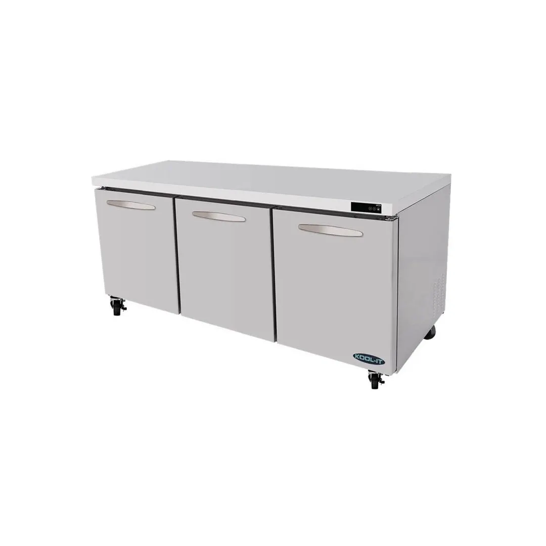 Kool-It KUCR-72-3 72" 3-Section Undercounter Refrigerator w/ 3 Doors, 20 cu. ft